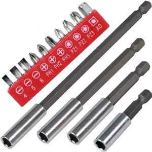 105° Winkelschrauber Bithalter Schraubendreher Halter Adapter Edelstahl Silber 
